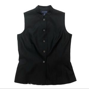 Ann Taylor silk mandarin collar button vest top
